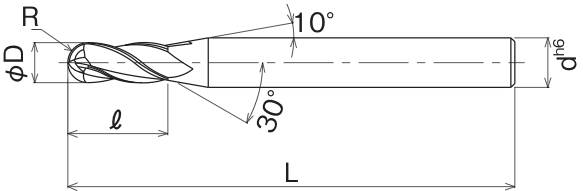 4-Flute Ball End Mill