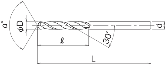 Solid Standard Drill, <br>Straight Shank