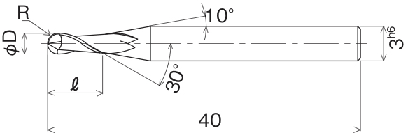 2-Flute Miniature Ball End Mill