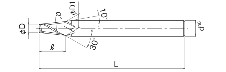 2-Flute Taper End Mill